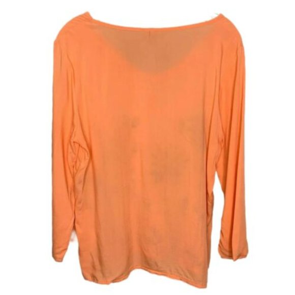 Misslook Women's‎ Top Blouse Shirt Orange Flower Embroidered Boho Tunic Size M - Picture 2 of 8